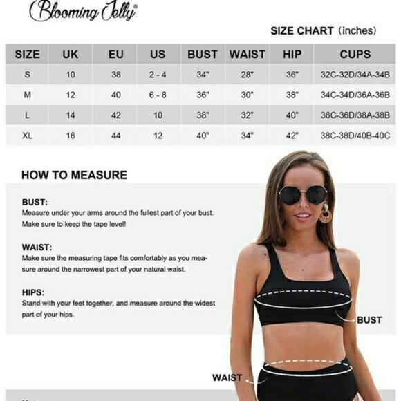 NWT Blooming Jelly High Waisted Crop Top Cut Out Cheeky High Rise Bikini   Large - Picture 10 of 11